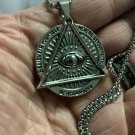 FREEMASON All Seeing Eye Pendant Necklace-Stainless Steel 24" Chain-Great Deal!