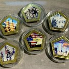 9/11 Challenge Coin Set of 6 20th Anniversary "NEVER FORGET" Pentagon Shaped NEW
