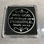 Mark 10:27 Prayer Positivity Challenge Coin "With God, All Things are Possible"