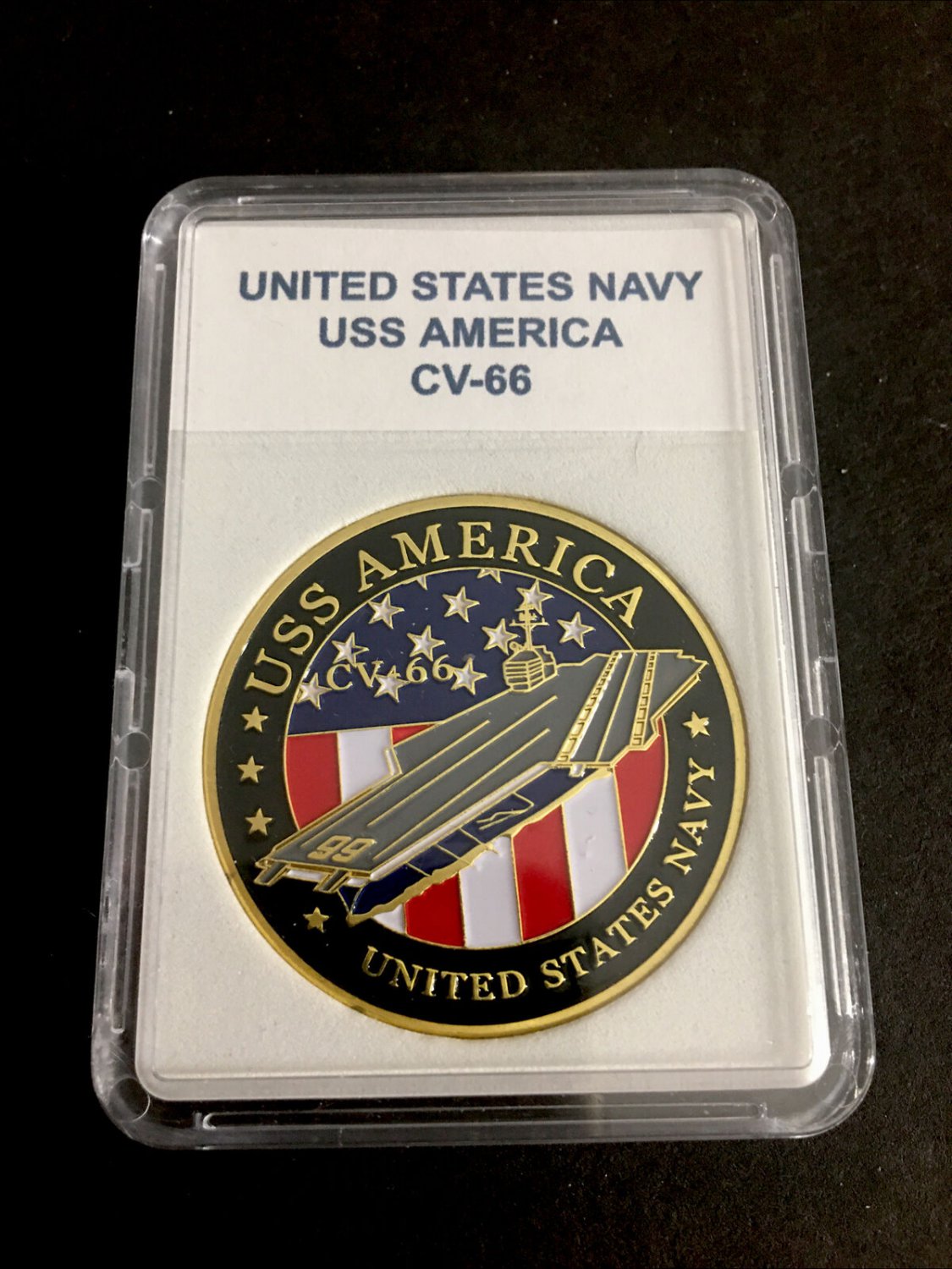 USS America CV-66 Challenge Coin USN-US NAVY 40mm with Case N-3