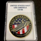 USS America CV-66 Challenge Coin USN-US NAVY 40mm with Case N-3