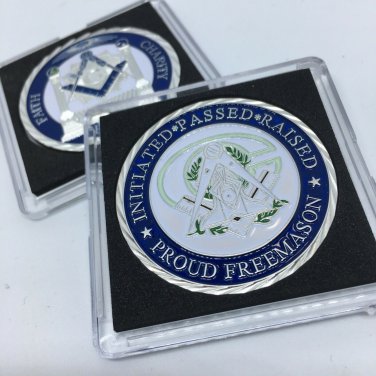 Masonic Freemason Brotherhood Initiation-Passed-Raised Challenge Coin