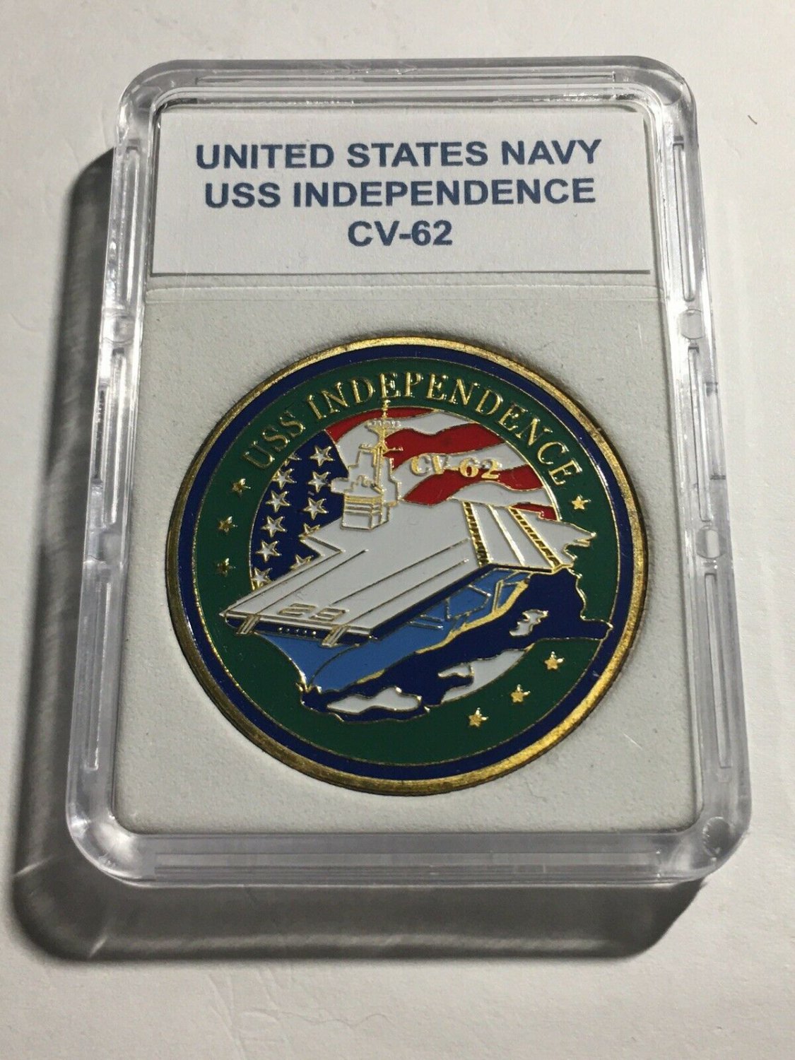 USS INDEPENDENCE- CV/CVA-62 Challenge Coin USN-US Navy 40mm w Case N39