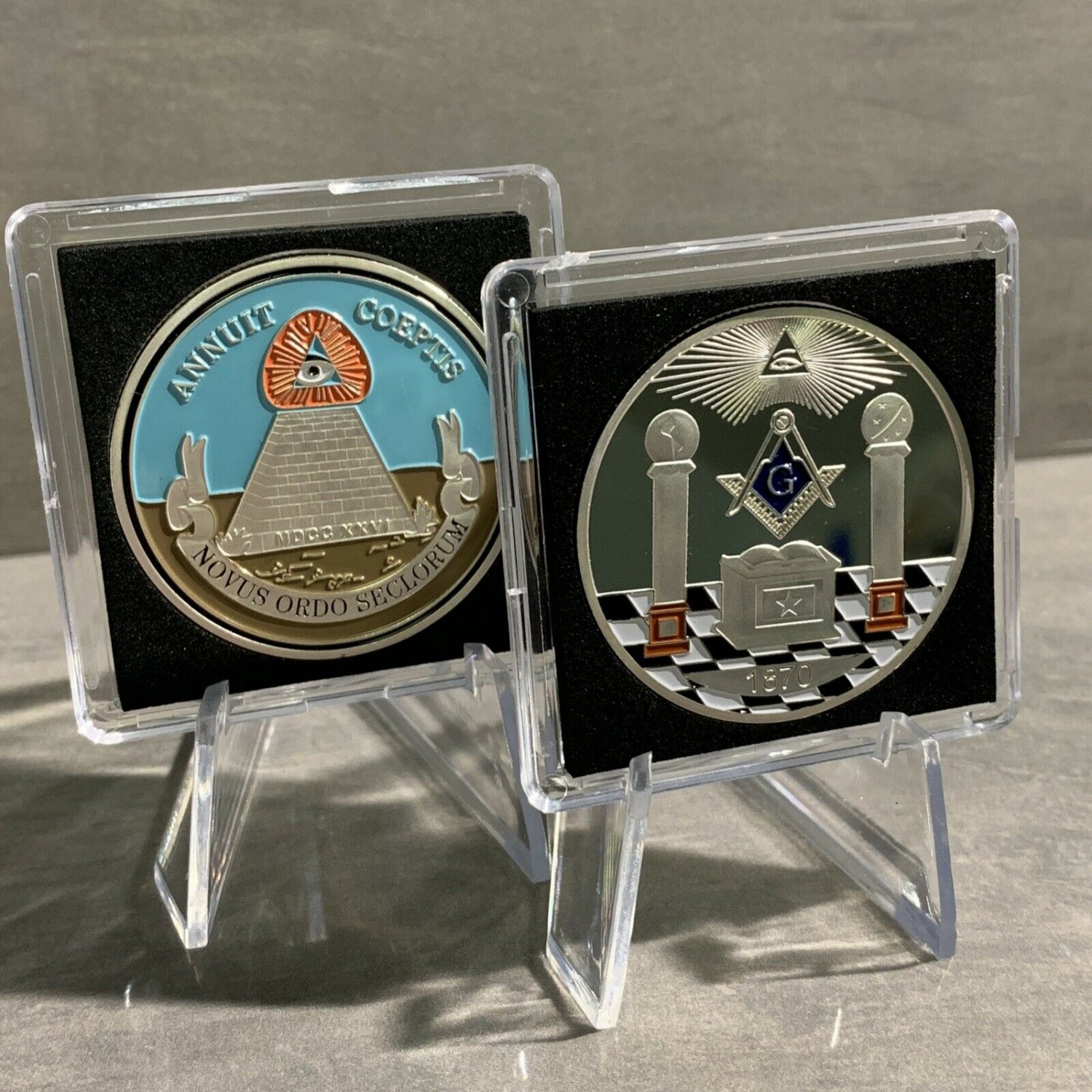 Masonic Challenge Coin "New Order of the Ages" Freemason Brotherhood