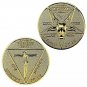 Satanic Pentagram Devil Goat Head GOLD Good Luck Heads Tails Challenge Coin