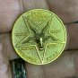 Satanic Pentagram Devil Goat Head GOLD Good Luck Heads Tails Challenge Coin