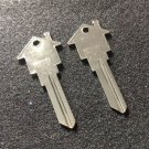 KWIKSET NICKEL House Shaped Key Blank 6 Pin KW-11 <2 Pack>