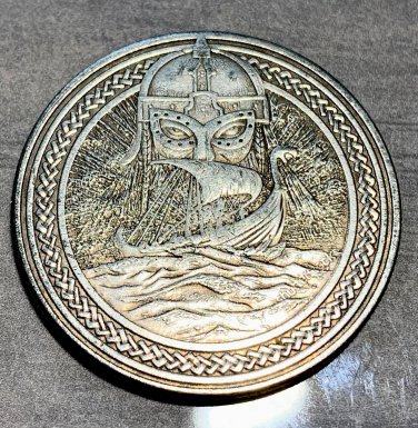 Skull Nordic Viking Ship Custom Novelty  Lucky Heads Tails Challenge Coin US
