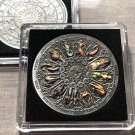 ZODIAC CONSTALLATION Sunburst Good Luck Positive Vibe Challenge Coin w/Case