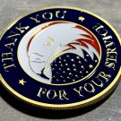 US Military Eagle Challenge Coin "THANK YOU" NAVY-ARMY- AIR FORCE COAST GUARD US
