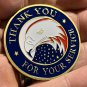 US Military Eagle Challenge Coin "THANK YOU" NAVY-ARMY- AIR FORCE COAST GUARD US