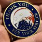 US Military Eagle Challenge Coin "THANK YOU" NAVY-ARMY- AIR FORCE COAST GUARD US