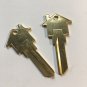 SCHLAGE SC1 House Shaped Key Blank Brass 2 PACK Easy Find Keys