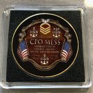 UNITED STATES NAVY Challenge Coin "CPO MESS" Chief Petty Officer with Case