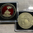 WW2 Iwo Jima Flag Raising-Red Sky Challenge Coin-US Marine Corps USMC w/Case