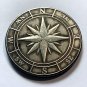 8 Point Compass Gothic Challenge Coin-Lucky Pocket Heads Tails Flip Token