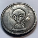 Greetings Earthlings Alien Challenge Coin Lucky Pocket Heads Tails Flip Token