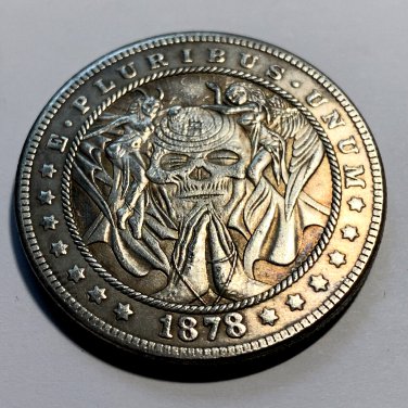 NEW! Skull Devil Wishes Do Come True Lucky Heads Tails Challenge Coin