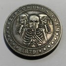 NEW! Skull Skeleton See-Hear-Do No Evil Lucky Heads Tails Challenge Coin