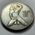 Sexy Lingerie Woman I Get Tail Pocket Heads Tails Flip Token Challenge Coin
