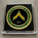 UNITED STATES ARMY -  Rank PRIVATE E-2 Challenge Coin with Case