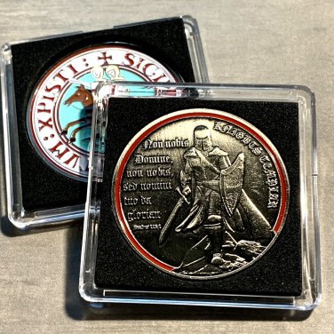 Knights Templar Horseman Freemasonry Challenge Coin Token Keepsake Special Offer