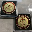 KNIGHT'S TEMPLAR Freemason Knight Premium Gold Challenge Coin 40mm Case DEALS!