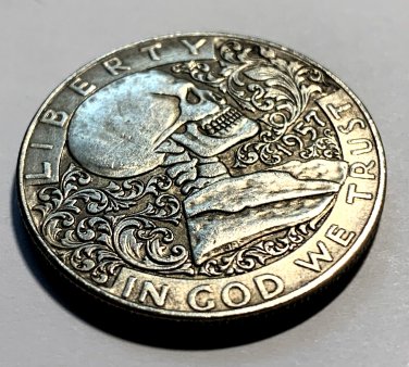 Franklin Creative Cool Skull Novelty Heads Tails Challenge Coin Antique Finish