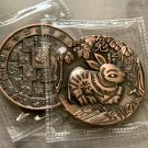 Zodiac Challenge Coin-COPPER-Year of the RABBIT-Sealed Pack-High Relief! NEW!