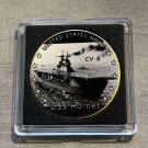 US Navy CHALLENGE COIN- WW2 -USS HORNET CV-8 Aircraft Carrier w/Case