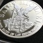 2ND AMENDMENT Challenge Coin St Michael Protector Silver PL with Case!