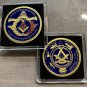 Freemason Challenge Coin Masonic Templar Brotherhood w Case-FREE SHIPPING