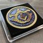 Freemason Challenge Coin Masonic Templar Brotherhood w Case-FREE SHIPPING