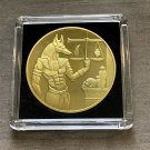 Ancient Egyptian God Anubis-Ebros Scales Gold Plated Token with 2x2 Case