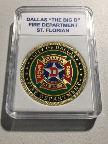 DALLAS Fire Department Challenge Gift Coin "THE BIG D"  with Case! NEW!