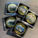 US NAVY AIRCRAFT CARRIER CHALLENGE COIN SET-Nimitz-Vinson-Ford-Eisenhower NEW!
