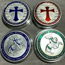 Freemason Knight's Templar 4 PACK Collectible Challenge Coins w Cases DEAL!!
