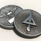 UNITED STATES ARMY DELTA FORCE ELITE SILVER OPPRESSORS BEWARE Challenge Coin