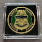 USA Border Patrol Challenge Coin -DOHS Gold Tone with 2x2 Case 40mm-Great Gift!