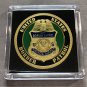 USA Border Patrol Challenge Coin -DOHS Gold Tone with 2x2 Case 40mm-Great Gift!