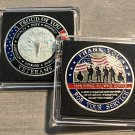 US Military VETERAN Challenge Coin EAGLE PROUD ARMY-NAVY-USAF-USCG with CASE!!