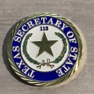 Texas USA SECRATARY OF STATE Challenge Coin-GOLD PLATED-1 3/4"