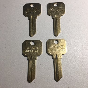 4 PACK SCHLAGE SC-1  Brass Key Blanks-DO NOT DUPLICATE Asset Management Keys