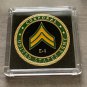 UNITED STATES ARMY - Rank CORPORAL E-4 Challenge Coin with Case