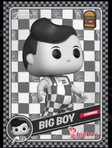 Funko NFT BIG BOY SKIPPING Black/White - Series 1 Digital NFT Card Mint #1617