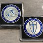 KNIGHT'S TEMPLAR CRUSADER 2 Coin Set-Freemason Silver/Gold DEALS! w Cases