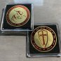 KNIGHT'S TEMPLAR CRUSADER 2 Coin Set-Freemason Silver/Gold DEALS! w Cases