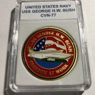 USS GEORGE H.W. BUSH CVN-77 Challenge Coin USN-US NAVY 40mm with Case NEW!