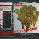 50 PCS KW-11 KWIKSET Brass House Shaped Key Blank REALTOR-Maintenance 6 Pin