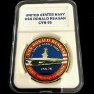 USS RONALD REAGAN - CVN-76 Challenge Coin USN-US NAVY 40mm with Case